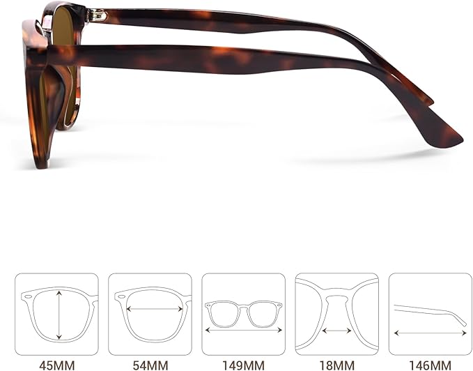 DrRelax Retro Sunglasses Womens Trendy Round Polarized Shades Sun Glasses