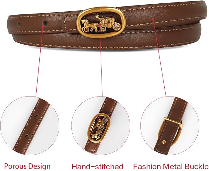 Relang Women's Belts with Gold Buckle, Fashion Waist Band, Elegant Ladies' Belt, Gift for Women
