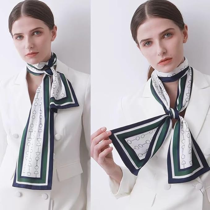 100% Mulberry Silk Ribbon Scarf for Hair Beach Head Wraps for Women Handbag accessories Necktie