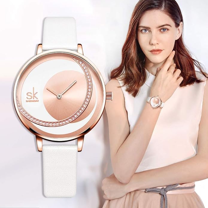 SHENGKE Simplicity Creative Women Watch Genuine Leather Elegant Women Watches Ladies Business Wristwatch