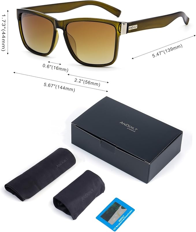 ANDOILT Sport Polarized Square Sunglasses