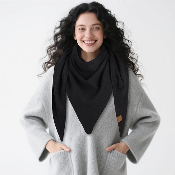 EXTREE Scarfs for Women Pashmina Silky Shawl Wrap for Evening Dressing Blanket Open Front Poncho Cape