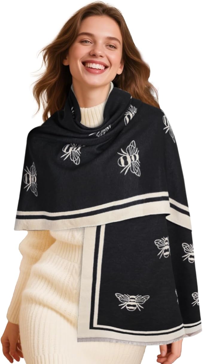 EXTREE Scarfs for Women Pashmina Silky Shawl Wrap for Evening Dressing Blanket Open Front Poncho Cape