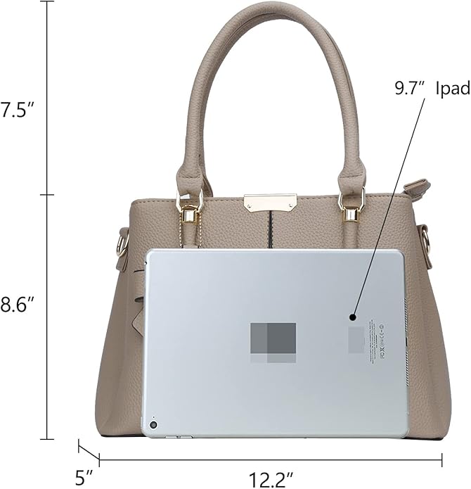 KKXIU 3 Zippered Compartments Purses and Handbags for Women Top Handle Satchel Shoulder Ladies Bags