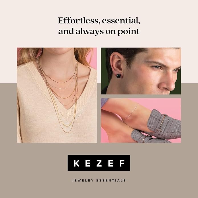 Kezef 14K Gold Filled Ball Stud Earrings for Women - Thick 14K Gold Layer, Hypoallergenic for Sensitive Ears, Round Studs | 3mm-9mm