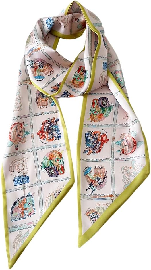 Livrerpi Silk Feeling Head Scarf Fashion Satin Hair Scarf Square Long Scarves for Women Gifts