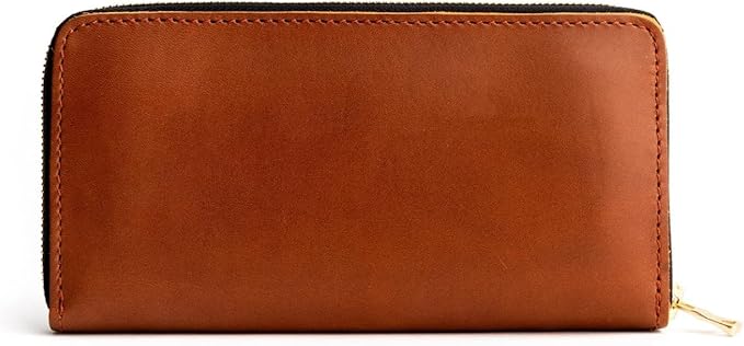 Portland Leather Goods Women's Accordion Zip Wallet – Handcrafted in Durable, Full-Grain Leather – 8 Card Slots & Secure Zippered Pocket – Honey