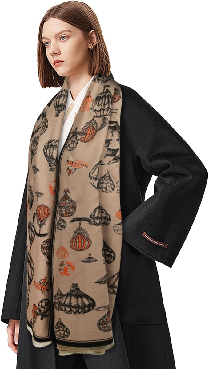 EXTREE Scarfs for Women Pashmina Silky Shawl Wrap for Evening Dressing Blanket Open Front Poncho Cape