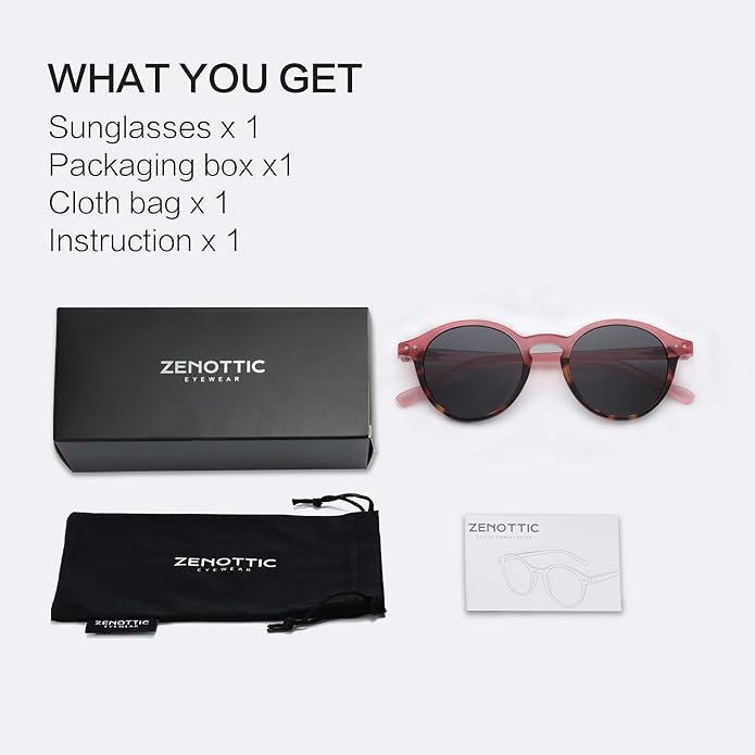 ZENOTTIC Polarized Round Sunglasses, Stylish Sunglasses for Men and Women Retro Classic, Multi-Style Selection