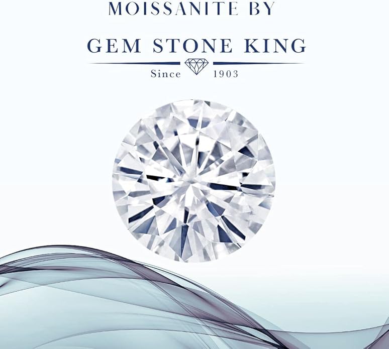 Gem Stone King White Moissanite Tennis Bracelet For Women | 925 Sterling Silver | 1.76 Cttw | Round 2.5MM | 7 Inch | Fine Jewelry Gifts for Her Mom Women Wife