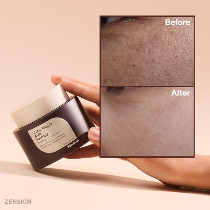 Snail Mucin & Peptide Skin Revive Cream, Deep Hydration, Youthful Appearance with 90% Snail Mucin & 5 Peptides for Smooth, Youthful, Radiant Skin, 100ml