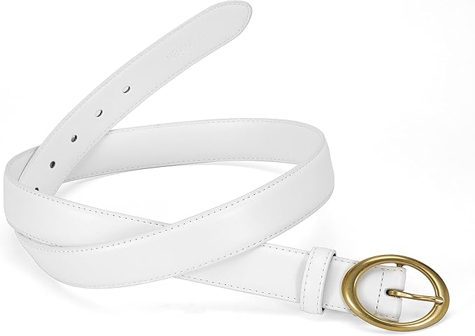 Womens Belt - CR Leather Belt Women Casual for Jeans Pants Dress - Belts with Gold Buckle for Women Fashion