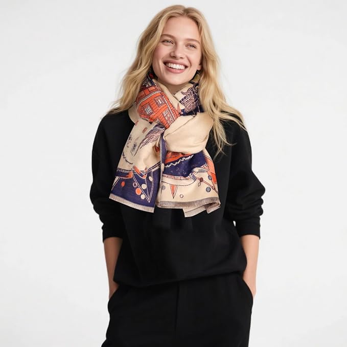EXTREE Scarfs for Women Pashmina Silky Shawl Wrap for Evening Dressing Blanket Open Front Poncho Cape