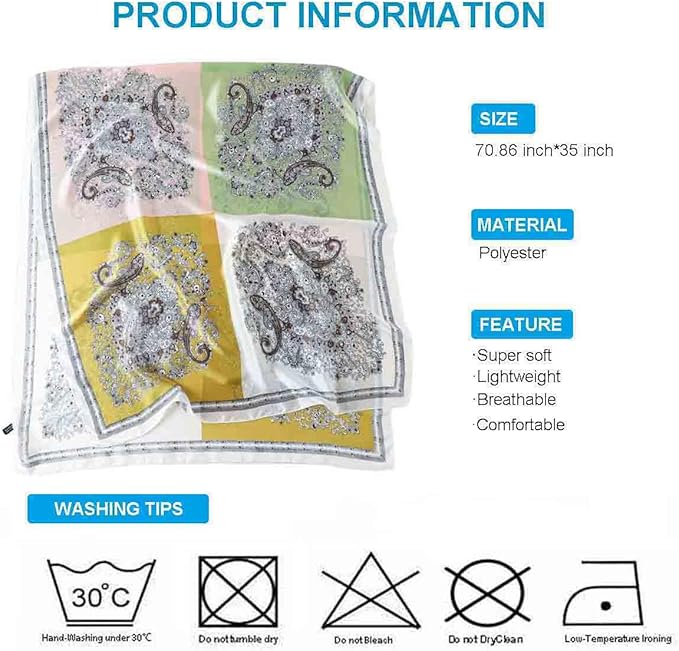 Xyueanlo Scarfs for Women Lightweight Scarves Fashion Print Floral Pattern Head Scarf Wraps Shawls