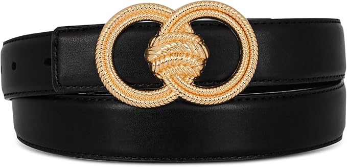 Relang Women's Belts with Gold Buckle, Fashion Waist Band, Elegant Ladies' Belt, Gift for Women