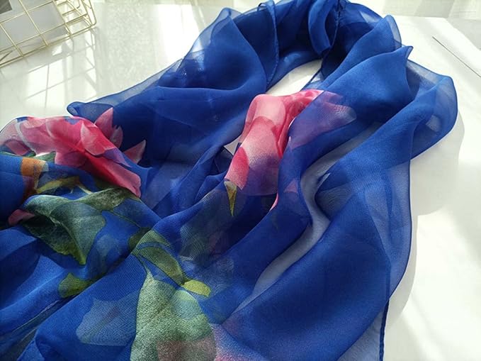 Pokeedioty Women’s Scarf Lightweight Elegant Floral Pattern Scarf Fashion Scarves Sheer Scarfs Shawls
