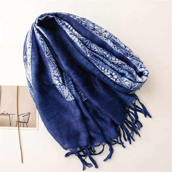 Yeieeo Boho Scarf for Women Lightweight Floral Printed Scarf Fall Winter Fashion Fringed Shawl