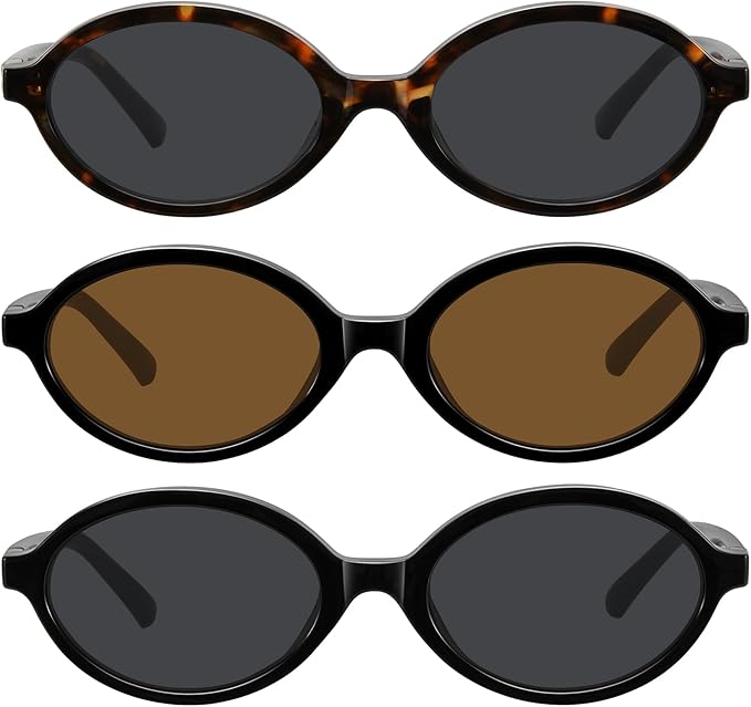 WOWSUN Retro Oval Sunglasses Womens Trendy Sun Glasses Sunnies UV400 Protection
