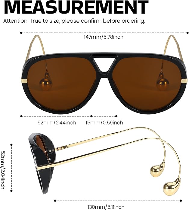 SODQW Oversized Aviator Sunglasses for Women With Earring Trendy Large Big XL Size 2025 Designer Ladies Shades