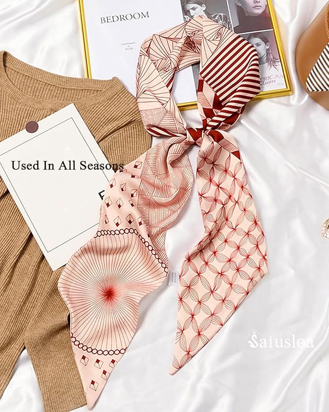 Purse Scarf For Handbags Head Scarves For Women's Hair Bags Scarfs Long Skinny Scarves Fashion Silky
