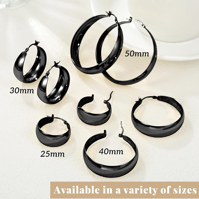 Senteria 12mm Wide Thick Hoop Earrings 925 Sterling Silver Hoop Earrings for Women Hypoallergenic 14K Real Gold Plated Hoops Large Earring Lightweight Chunky Hoops Earring for Women 25/30/40/50MM