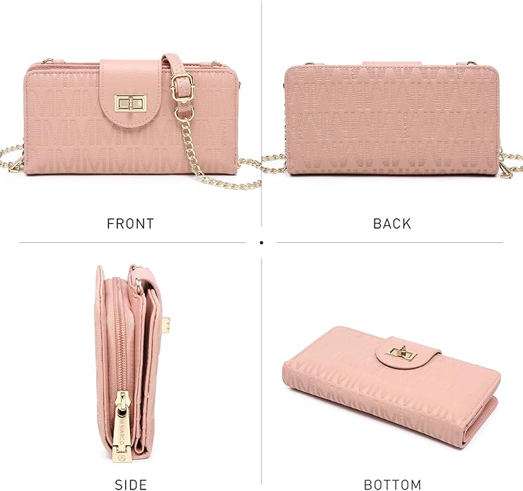 MKP COLLECTION Women Small Crossbody Shoulder Bag Zip Wallet Purse Handbags Clutch Credit Card Holder with Chain Strap