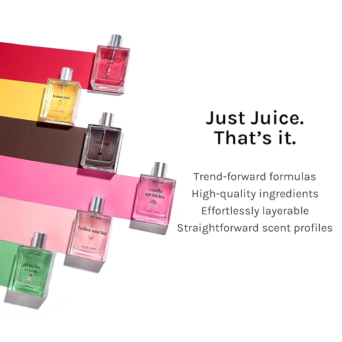 Just Juice Lemon Zest - Mini Travel Perfume - Lemon, Grapefruit, Mandarin - Fruity Floral Perfume for Women and Men - 0.3 oz