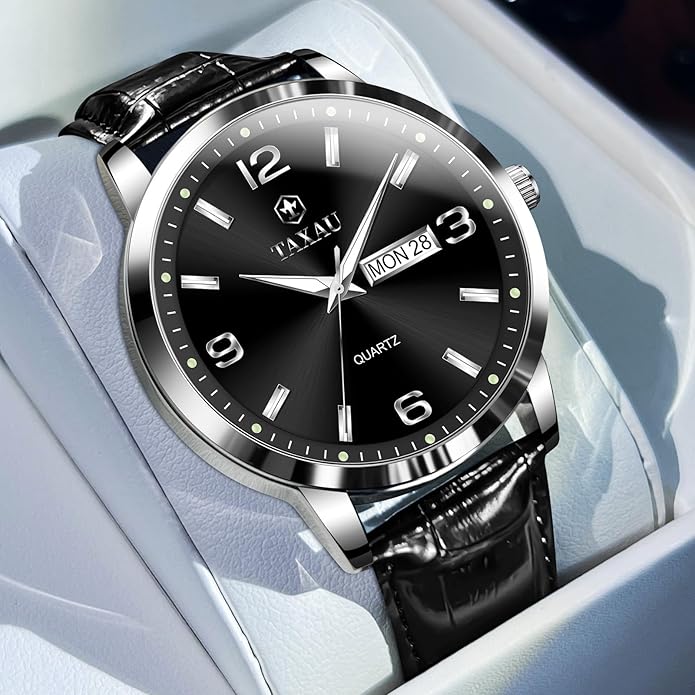 Watches for Men Adjustable Large Arabic Numerals Mens Watches Waterproof Band with Date Popular Quartz Men's Wrist Watch