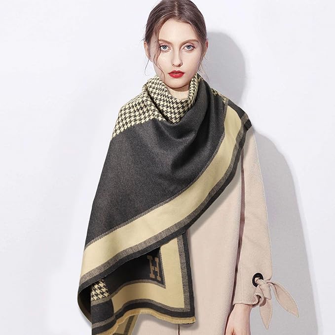EXTREE Scarfs for Women Pashmina Silky Shawl Wrap for Evening Dressing Blanket Open Front Poncho Cape