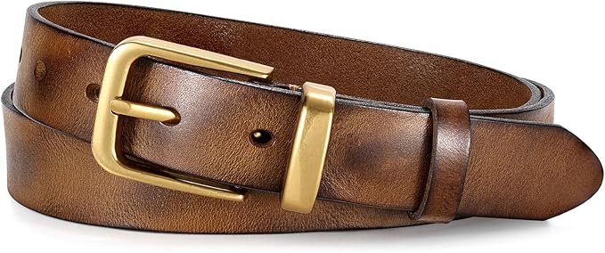 JASGOOD Women Belt Genuine leather Belt with Vintage Metal Buckle,Ladies Full Grain Leather Belt for Jeans Pants