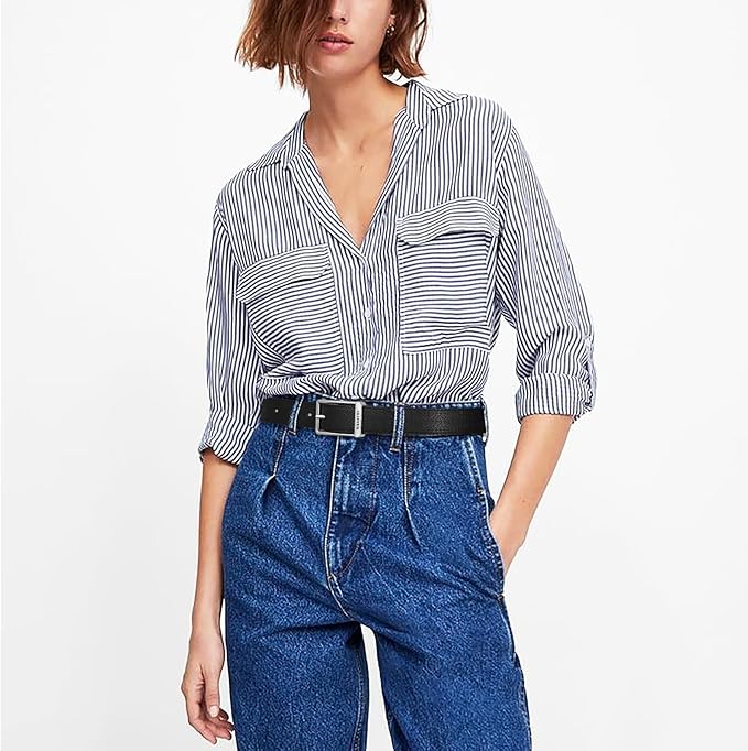 Women's Belt Fashion Buckle Premium Synthetic Leather Ladie Belts for Jeans Minimalist Design Gifts for Women