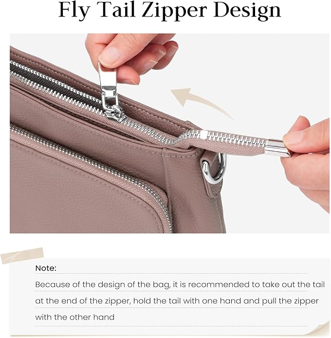 befen Anti Theft Genuine Leather Crossbody Bags for Women Handbags and Shoulder Basg with Built in Wallet RFID Leather Purse