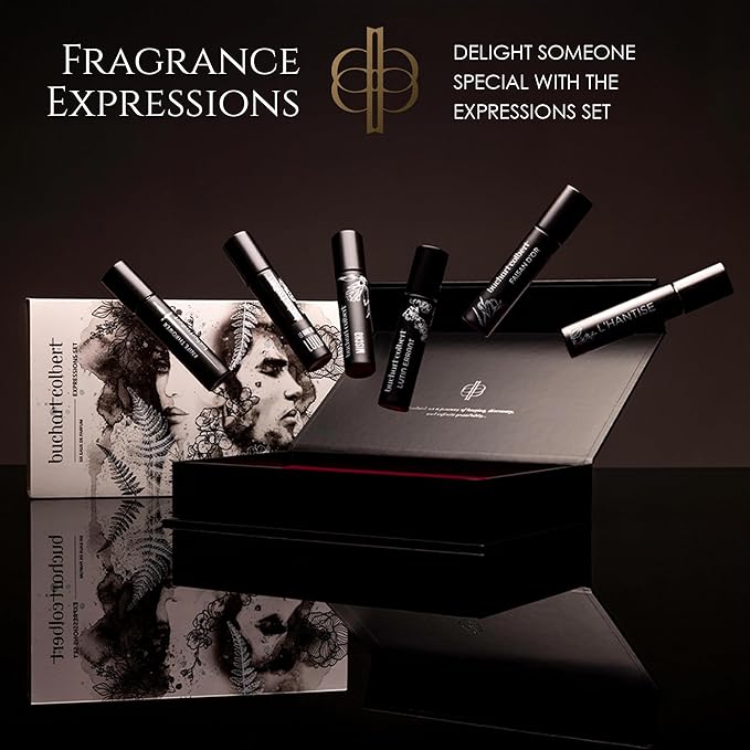 Expressions Gift Set Eau de Parfum – Niche Fragrance Set with 6 x 5ml Perfumes – Unisex Sampler with Citrus, Floral, Spicy, Woody & Amber Scents