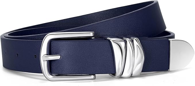 VONMELLI Women's Belt for Jeans Dress Leather Belt for Women Fashion Waist Ladies Belt with Silver Buckle