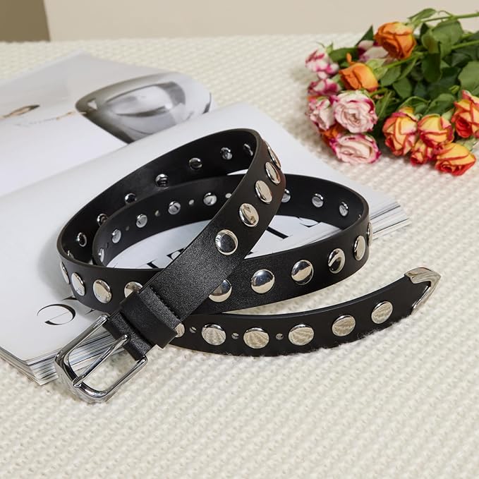 VATAN Women Leather Belt for Jeans Dresses Pants Fashion Ladies Casual Waist Belt with Gold Buckle
