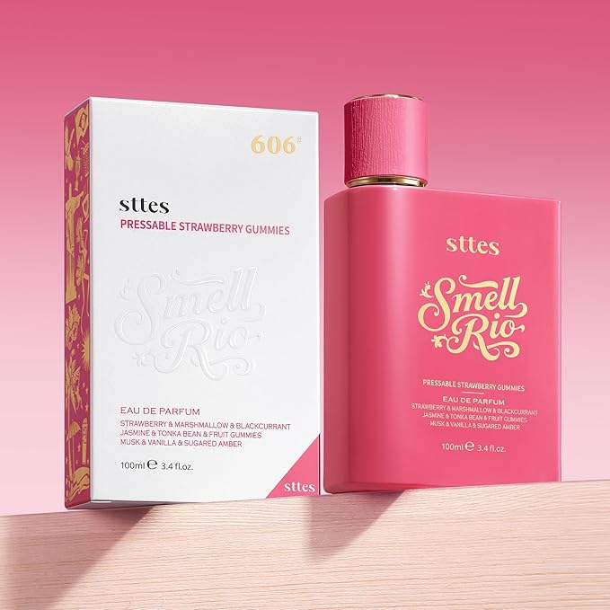 Sttes Perfume 606# Pressable Strawberry Gummies (2 Pack) - Long-Lasting Strawberry, Marshmallow, Vanilla & Candy Gourmand Eau de Parfum - 2×100ml (3.4 fl oz) Sweet Playful Women's Gift Set