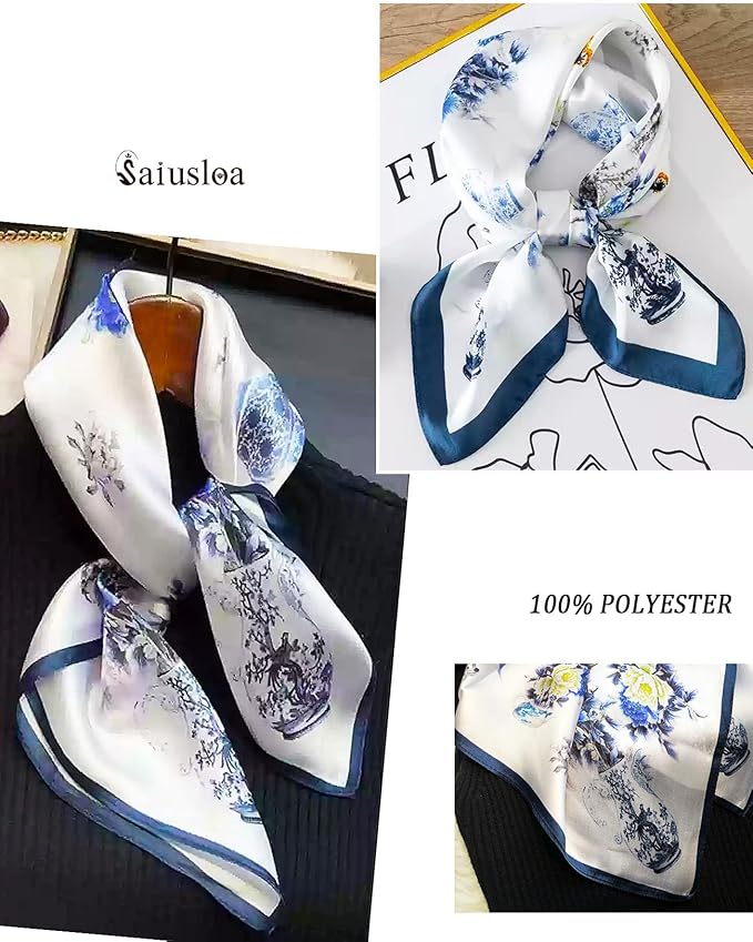 Neck Scarf For Womens Silky Head Scarves Hair Bandanas Square Scarf Fashion Accessories lightweight