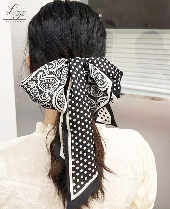 Head Scarf Hair Neck Scarves For Women Purse Bag Scarfs For Handbags Silky Long Thin Satin Headscarf Fashion