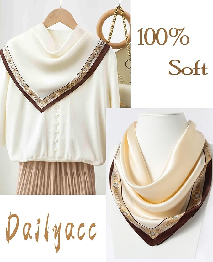 Dailyacc Hair Bandanas Scarf For Women Lightweight Fashion Neck Silk Satin Head Scarves For Sleeping Handbags Scarf