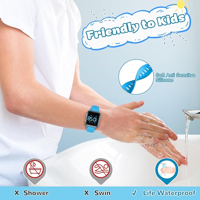 L LAVAREDO Kids Digital Watches for Boys Girls,Waterproof Sport Watch with Pedometer Stopwatch Vibration Alarm for Ages 5-13,No App Fitness Tracker Watch for Kids Teens Birthday Christmas Gifts