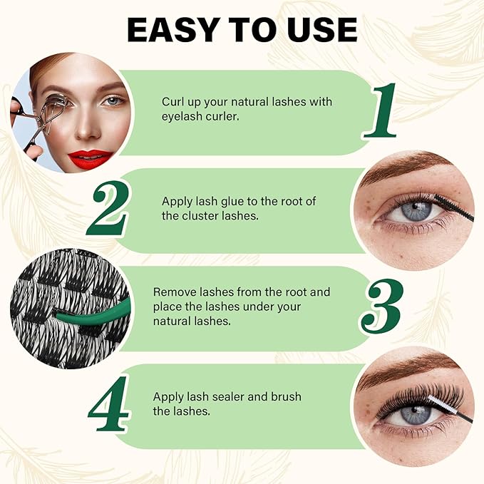 Lash Clusters 144pcs Individual Lashes D Curl 10mm Eyelash Clusters KEYYOU Air Touch Cluster Lashes Super Lightweight Soft Wispy Comfortable DIY at Home(Air03-D-10mm)
