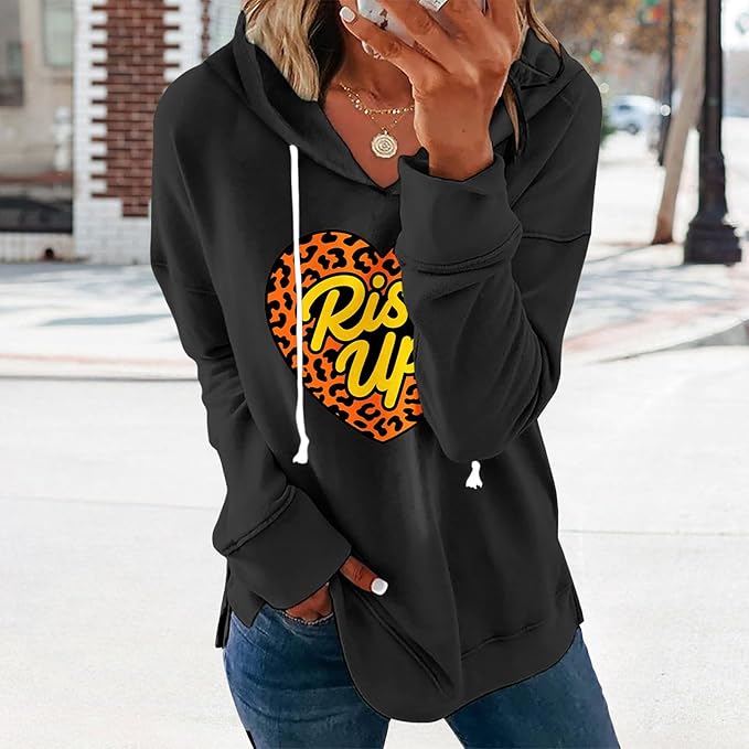 Women's Brown Mandala Print Hoodie Long Sleeve Loose Fit Pullover Sweatshirt With Drawstring For Fall Winter