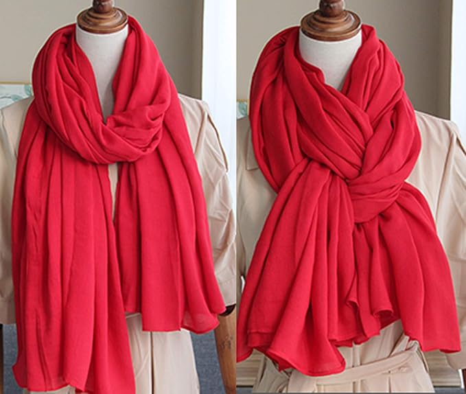 woogwin Women's Cotton Scarves Lady Light Soft Fashion Solid Scarf Wrap Shawl
