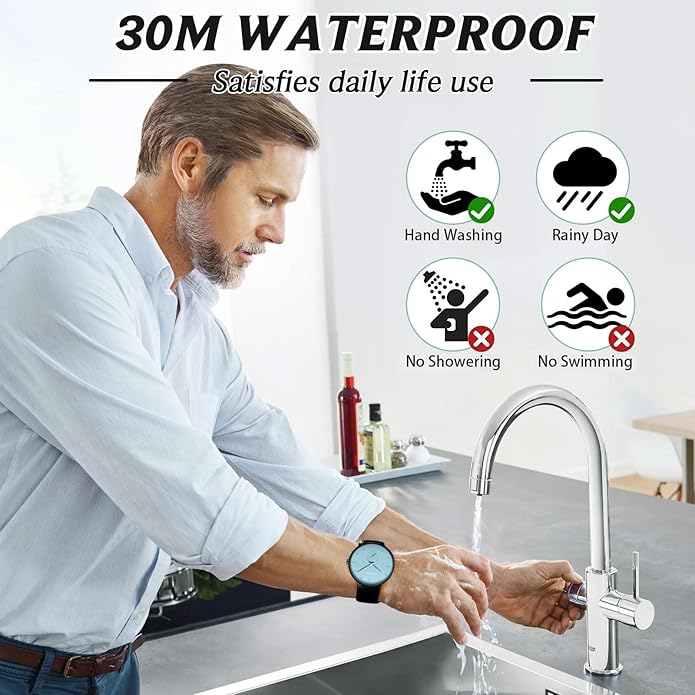 Mens Watches Ultra-Thin Minimalist Waterproof-Fashion Wrist Watch for Men Unisex Dress with Leather Band