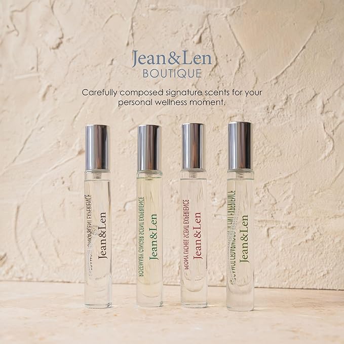 Jean & Len Scent Experience Cedarwood & Bergamot, eau de toilette with bergamot & cedarwood fragrance, practical mini perfume, ideal for on the go, minimalistic glass flacon, 0.34 Fl. Oz.