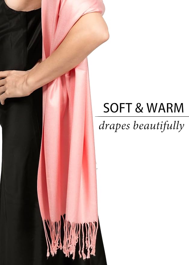 Achillea Soft Silky Pashmina Scarf for Women – Shawl Wrap for Evening Dresses, Bridesmaids, Weddings & Everyday Wear