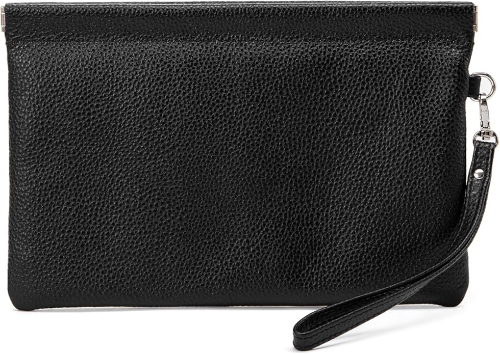 Genuine Leather Wristlet Handbags Purses Cell Phone Pocket Clutch Wallet Coin Purse For Men Women