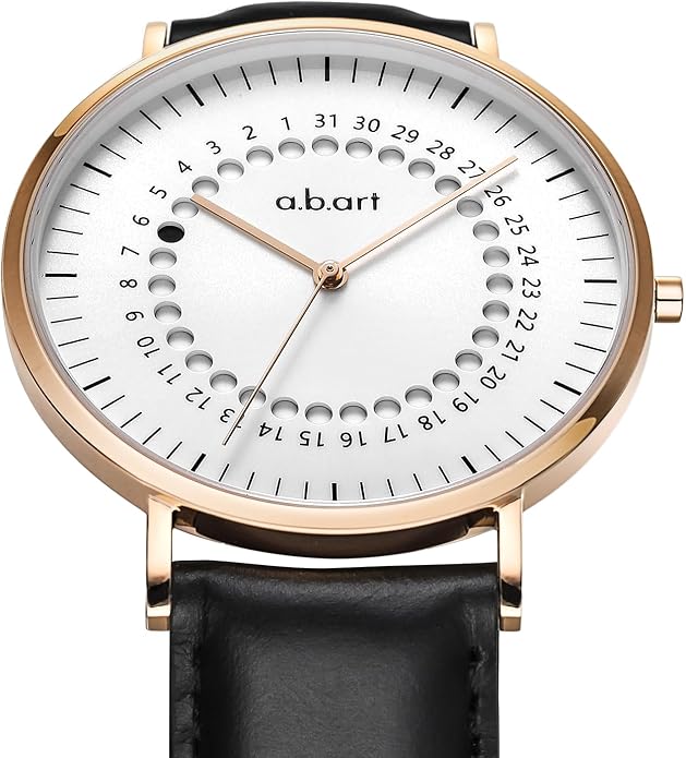 a.b.art Men's Quartz Watch, Swiss Parts Ronda Movement, Sapphire Crystal, Milanese Mesh Band, Ultra-Thin Design, 41mm Black Dial,Minimalist Bauhaus Style