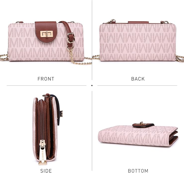 MKP COLLECTION Women Small Crossbody Shoulder Bag Zip Wallet Purse Handbags Clutch Credit Card Holder with Chain Strap