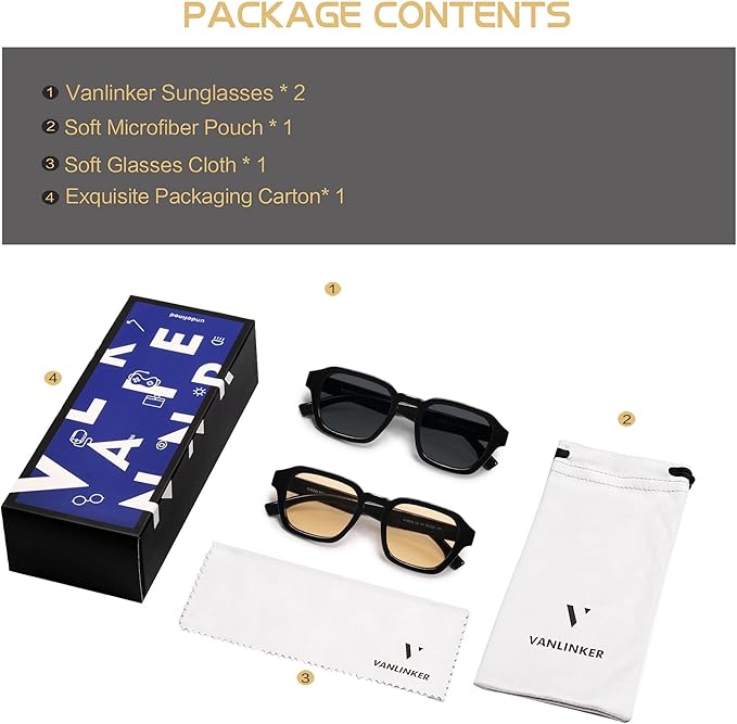 VANLINKER Retro Vintage Polarized Trendy Small Square Sunglasses for Women Men 2025 Fashion Shades VL9858